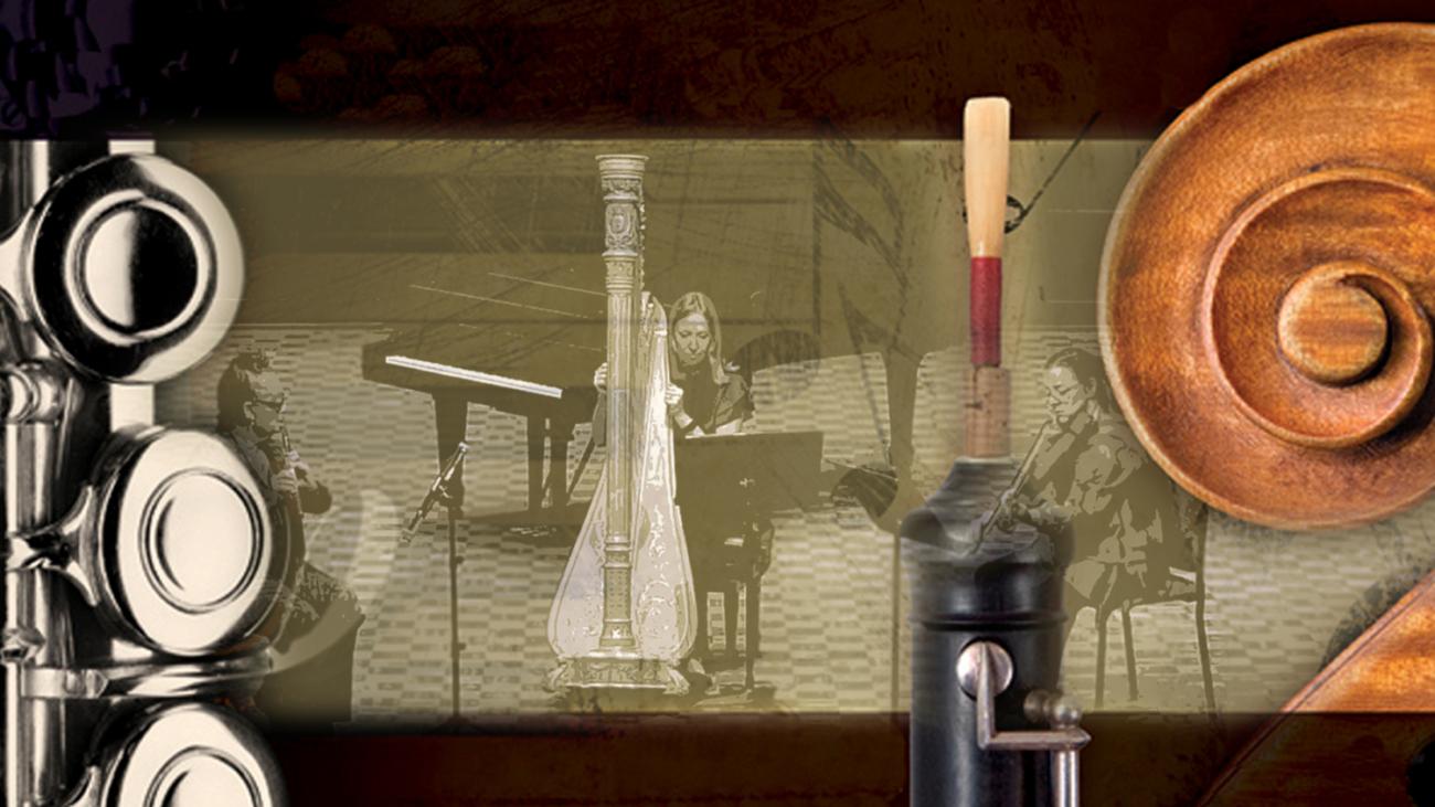 Collage of musical instruments