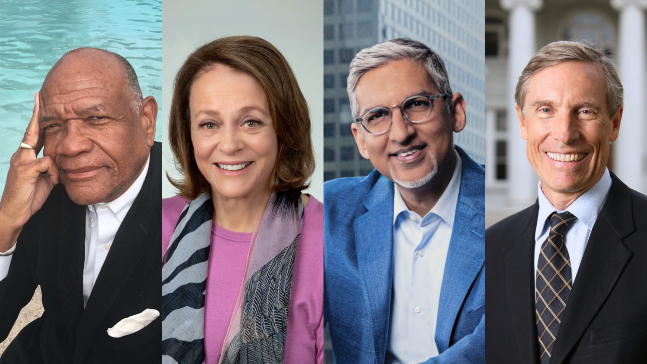 Headshots of Dr. Willie Benton Boone, Louise Bryson, Justice Halim Dhanidina and David W. Oxtoby