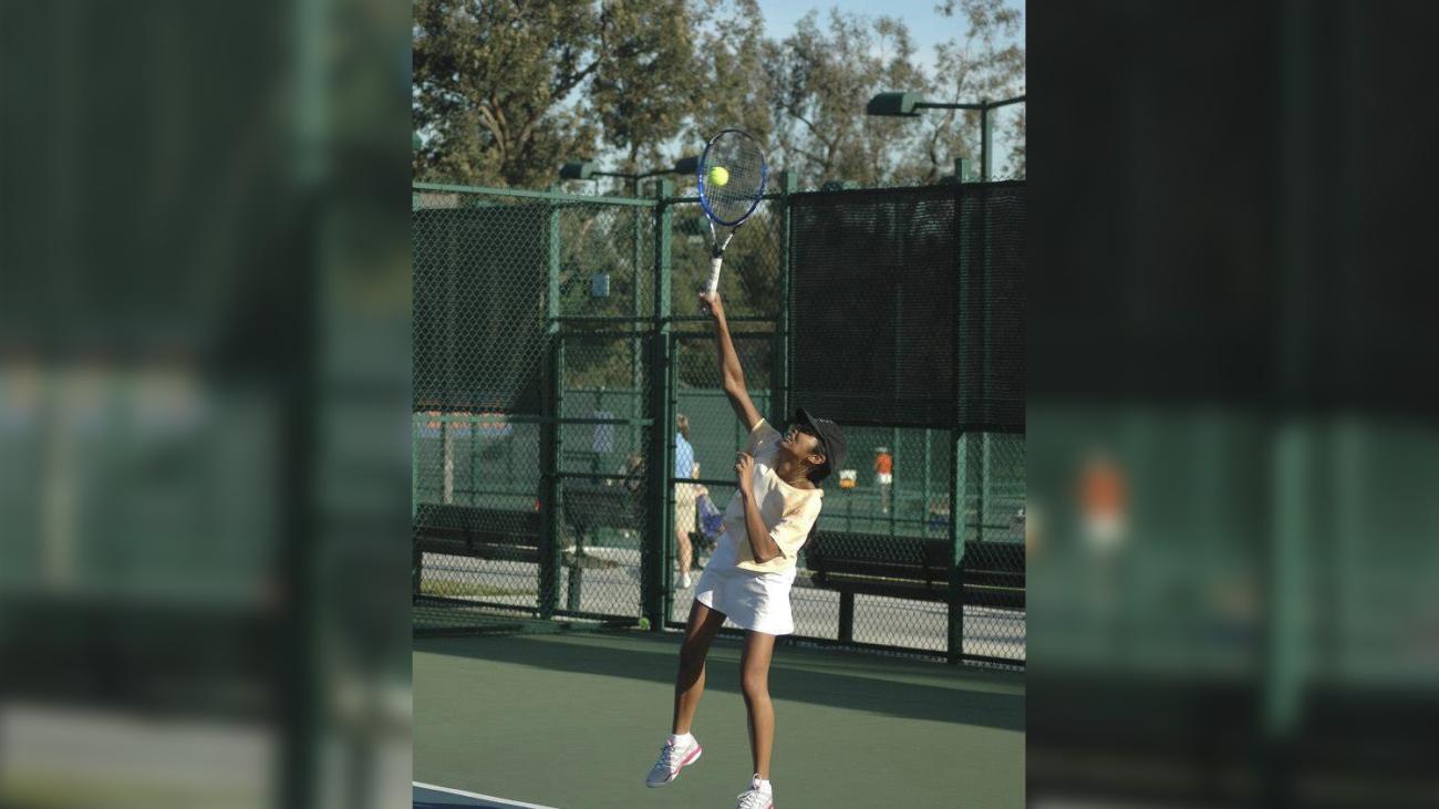 Priya Amritraj plays tennis as a Sagehen athlete