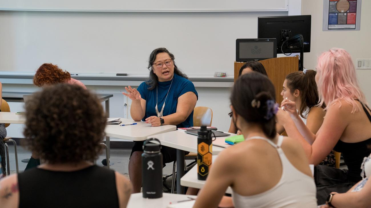 Professor Aimee Bahng in class