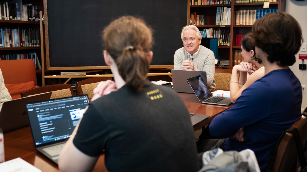 Professor Hans Rindisbacher in class
